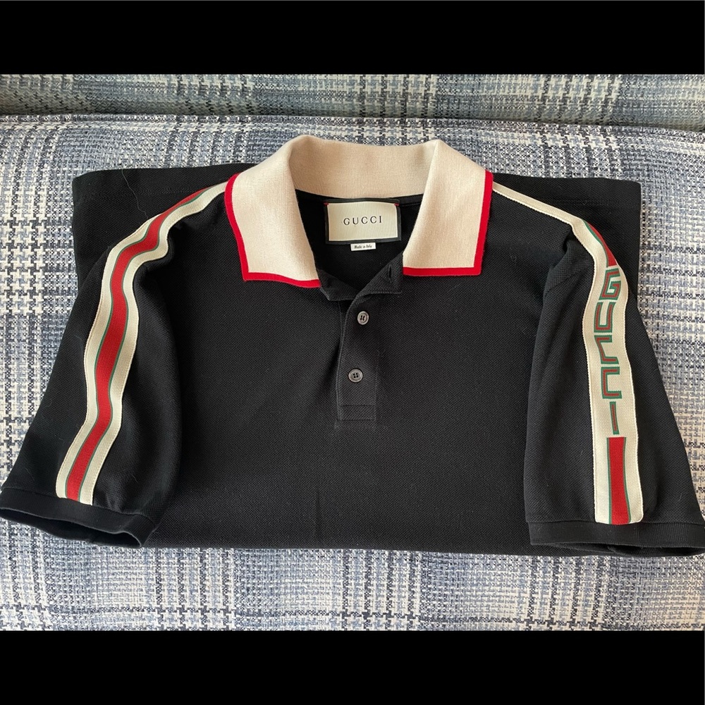Gucci Cotton Polo with Gucci Stripe